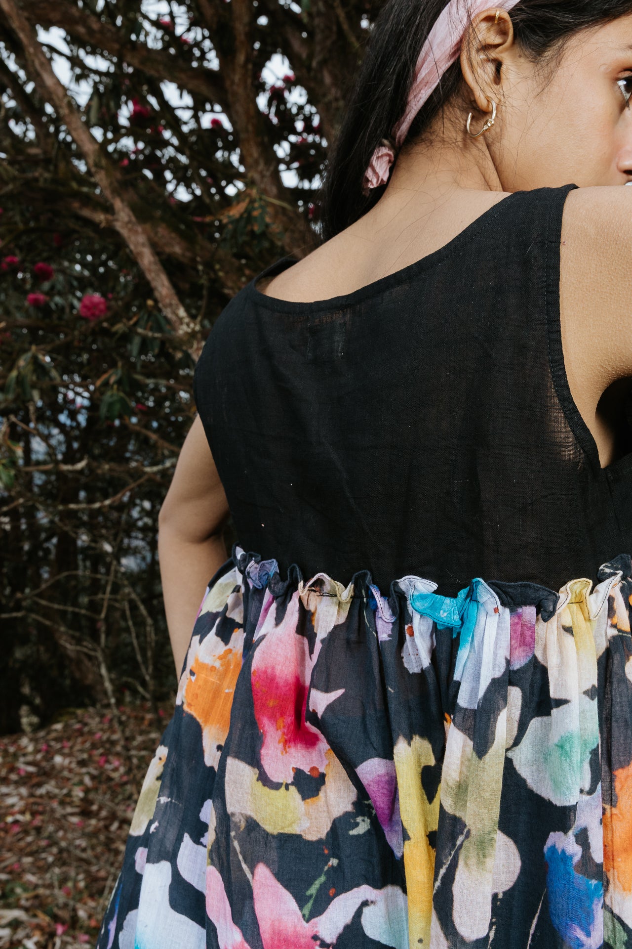 Night Painting Scallop Dress
