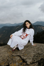 Checkerboard Pomegranate Long Shirt Dress [SALE]