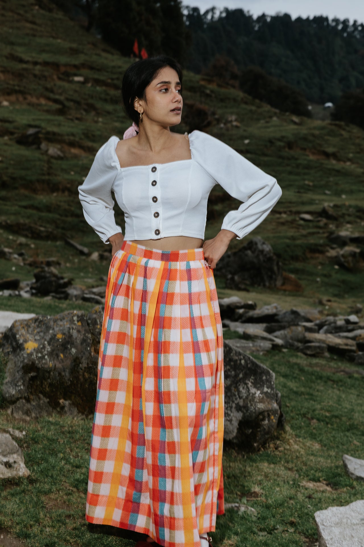 The Painted Plaid Skirt