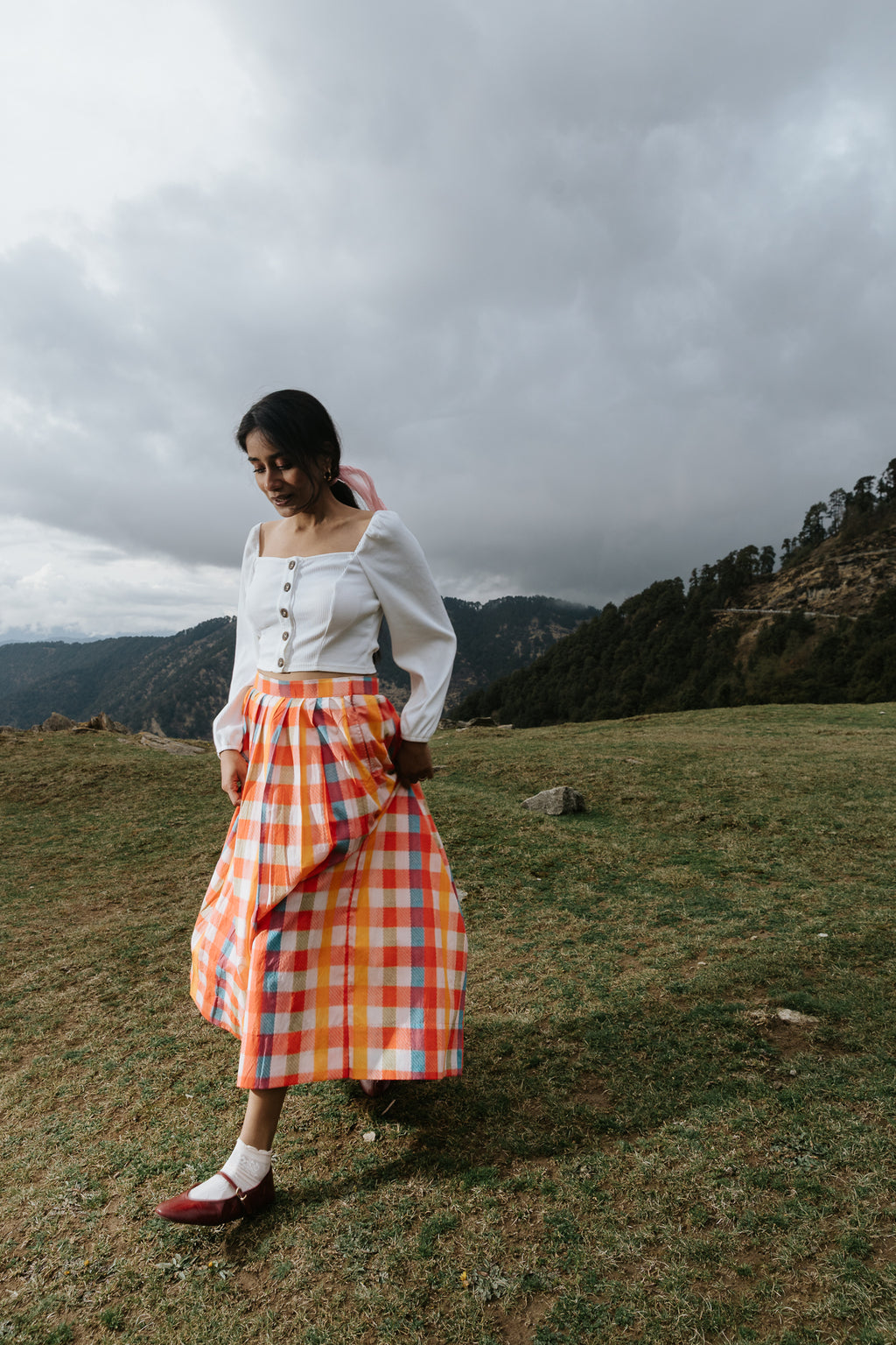 The Painted Plaid Skirt