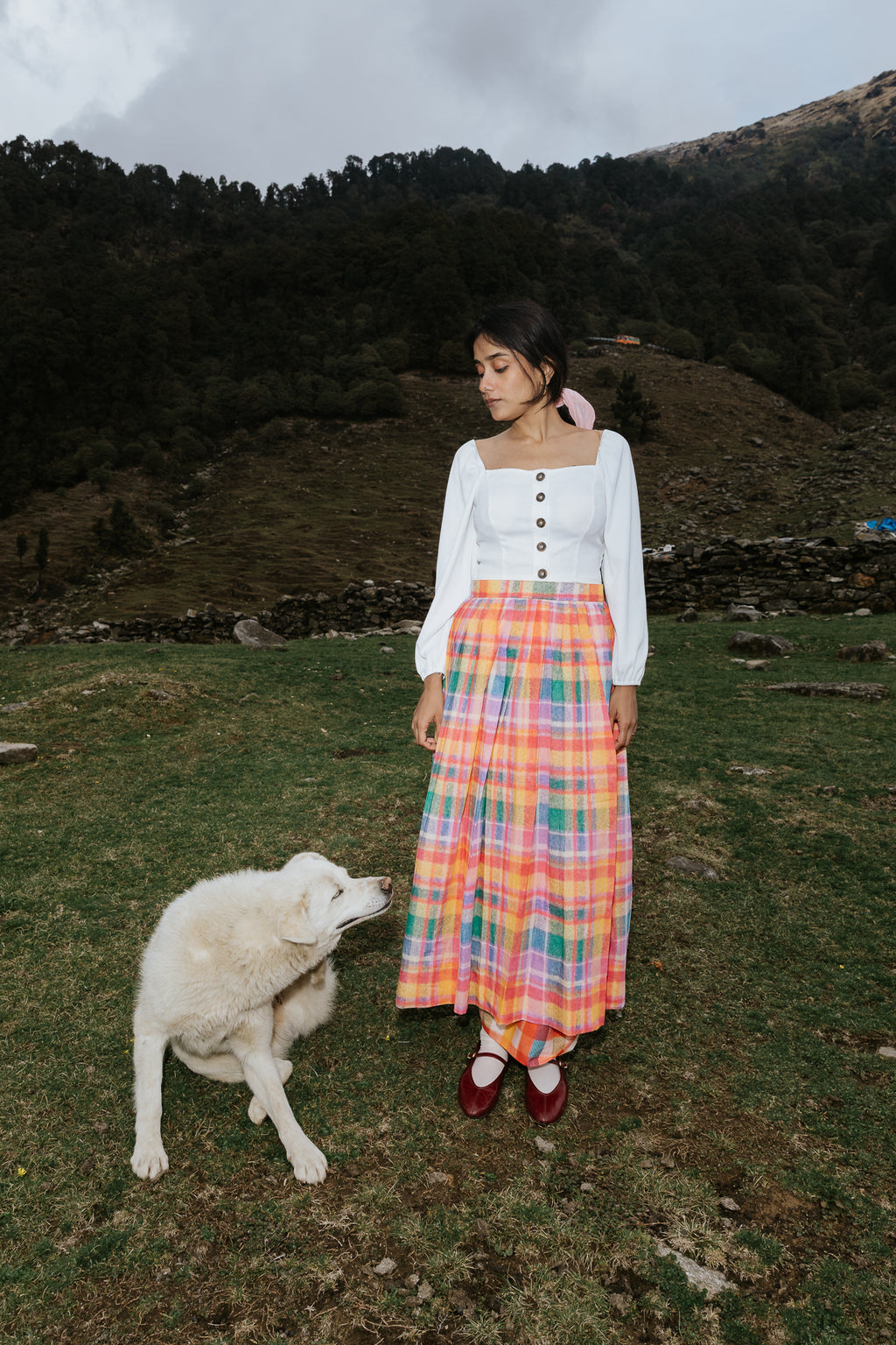 The Watercolour Plaid Skirt