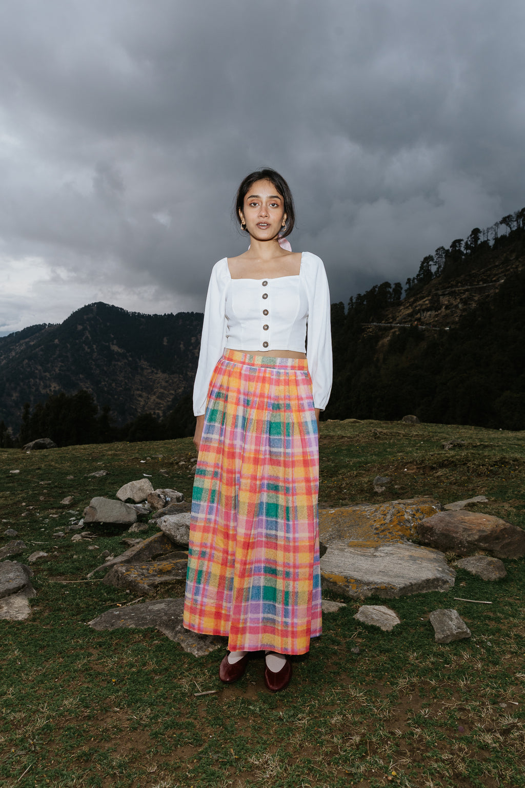 The Watercolour Plaid Skirt