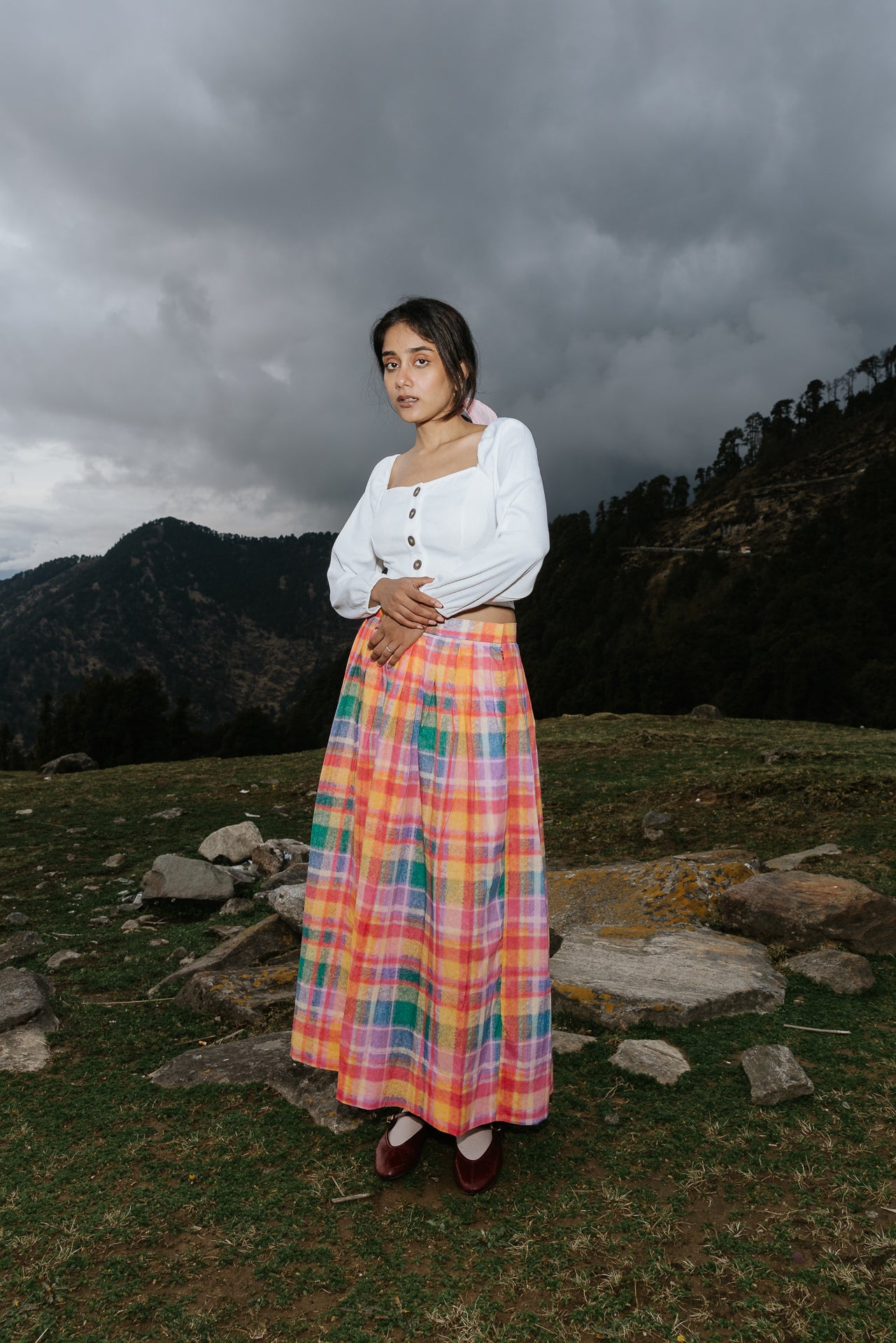 The Watercolour Plaid Skirt