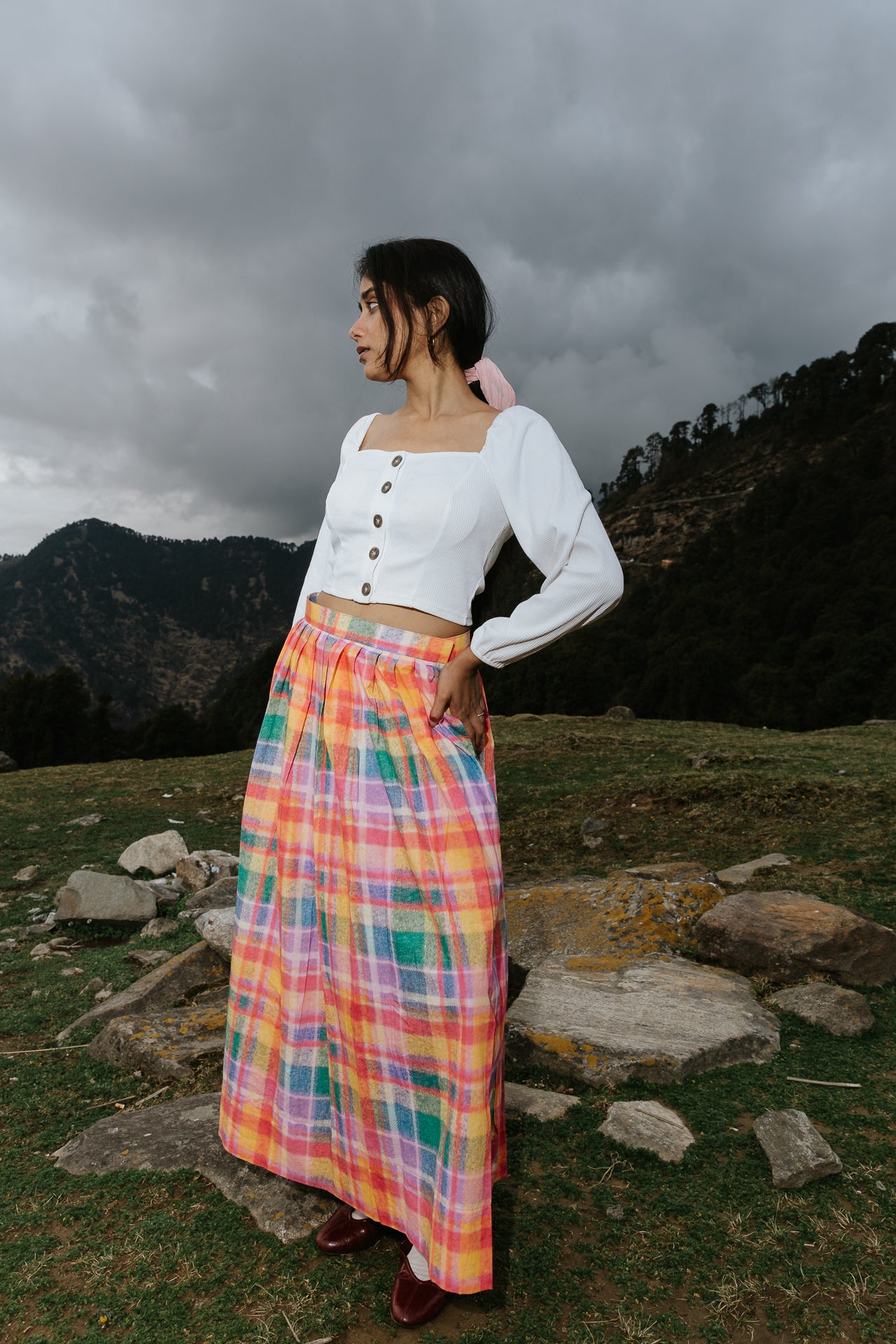 The Watercolour Plaid Skirt