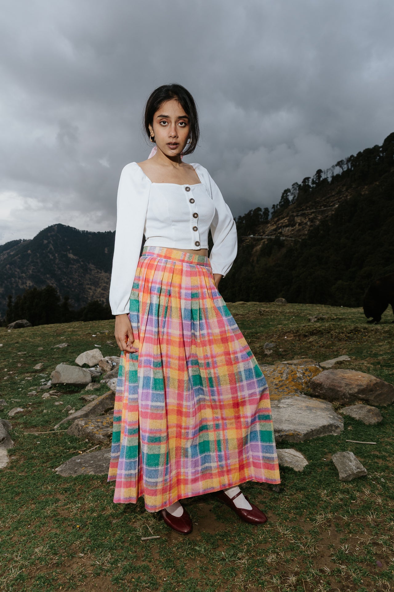 The Watercolour Plaid Skirt