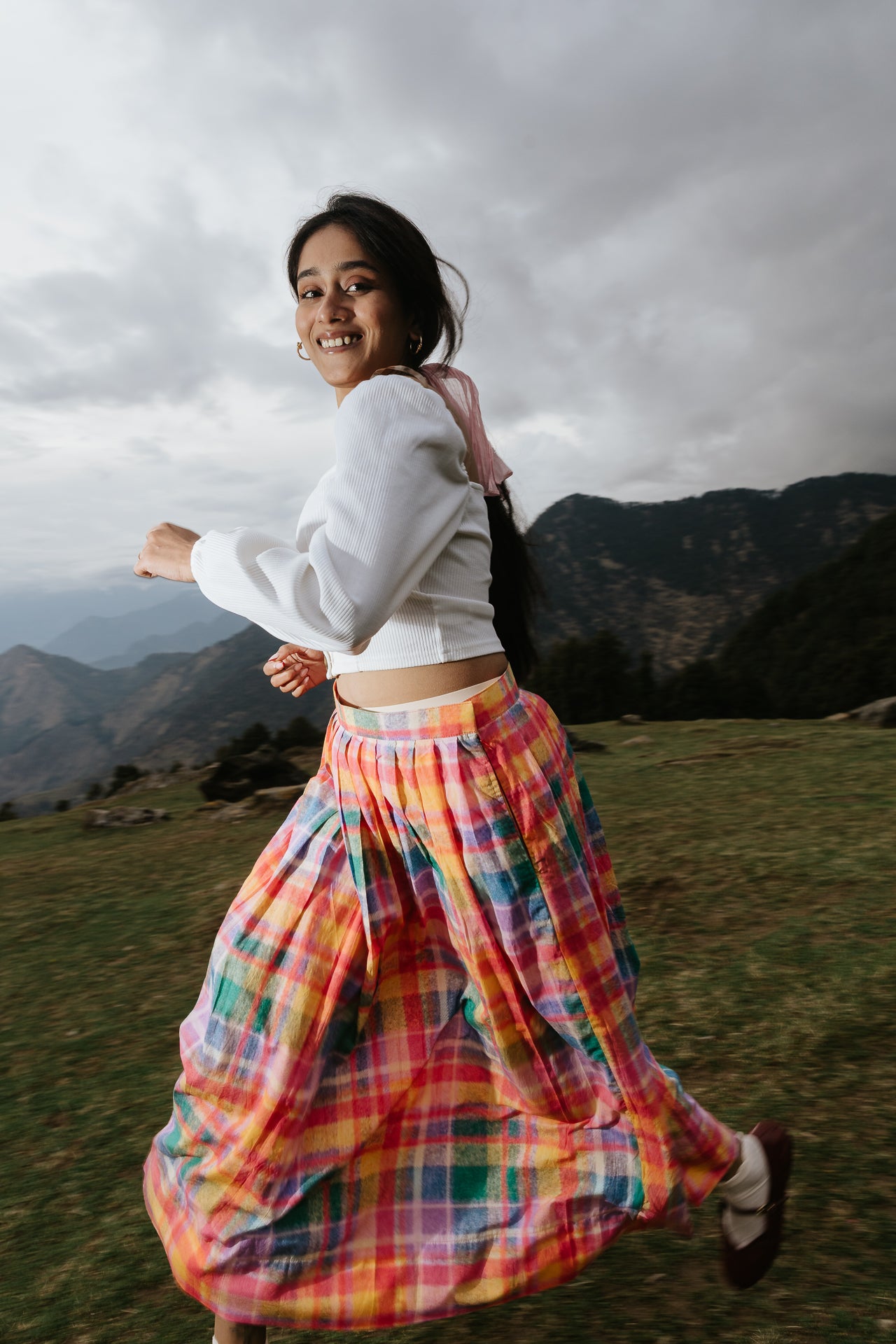 The Watercolour Plaid Skirt