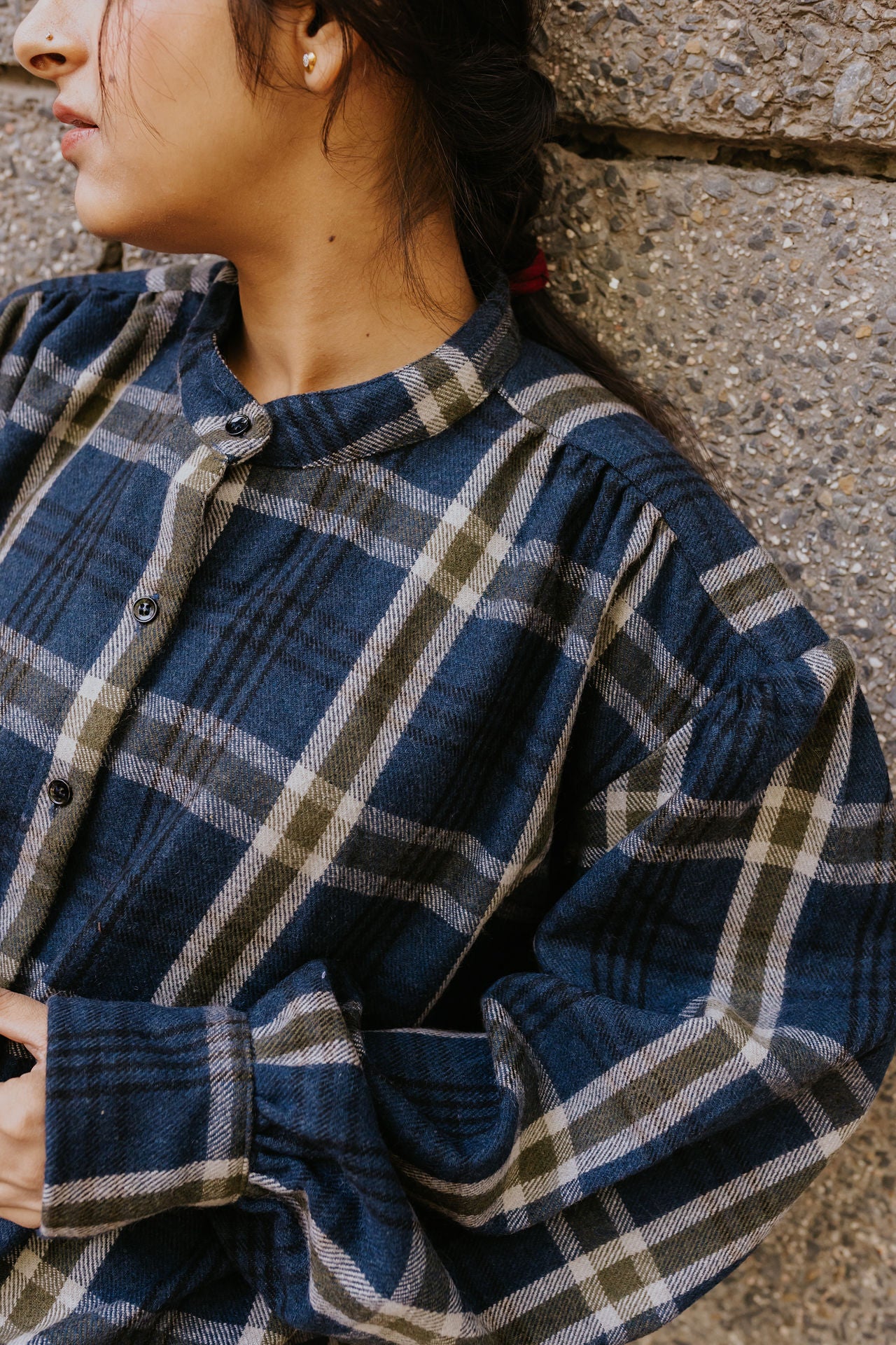 The Gathered Shoulder Wool Shirt