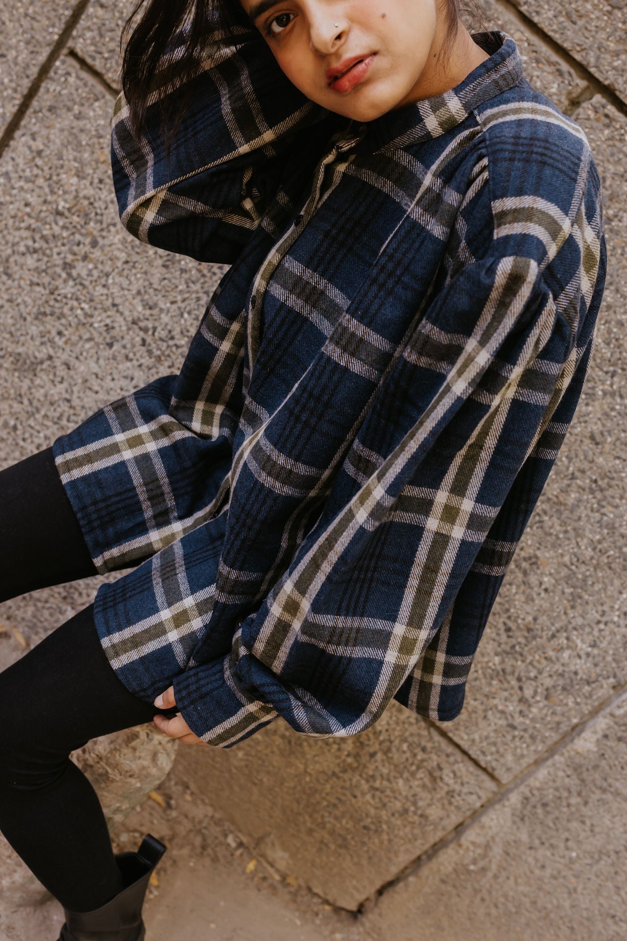 The Gathered Shoulder Wool Shirt