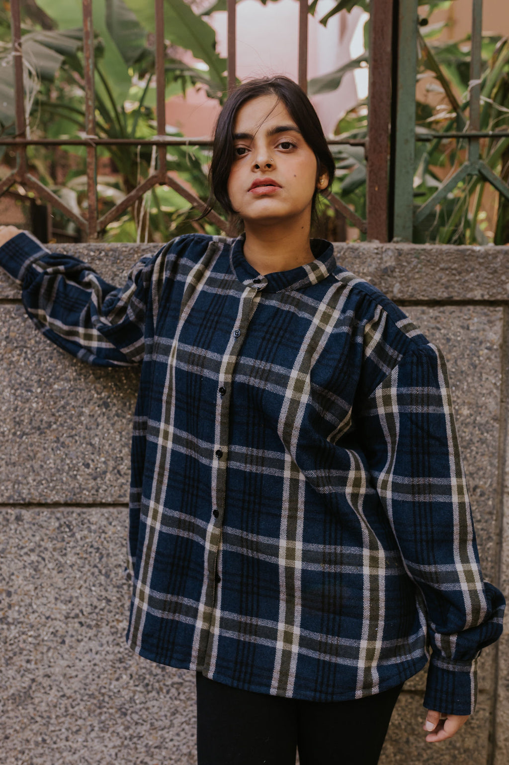 The Gathered Shoulder Wool Shirt