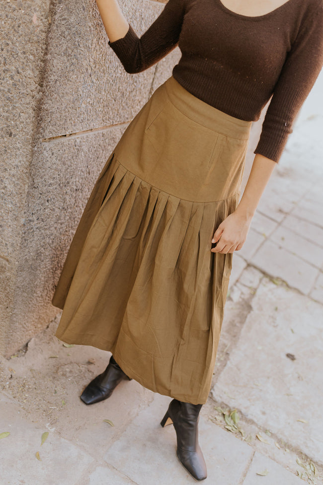 The Russet Pleat Skirt Hover Image