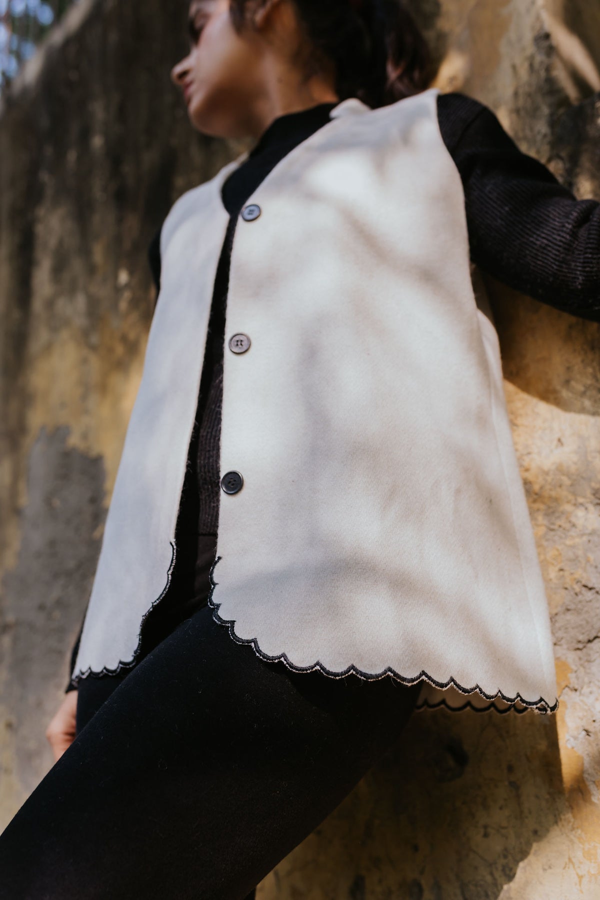 Scallop Wool Sadri, view 2