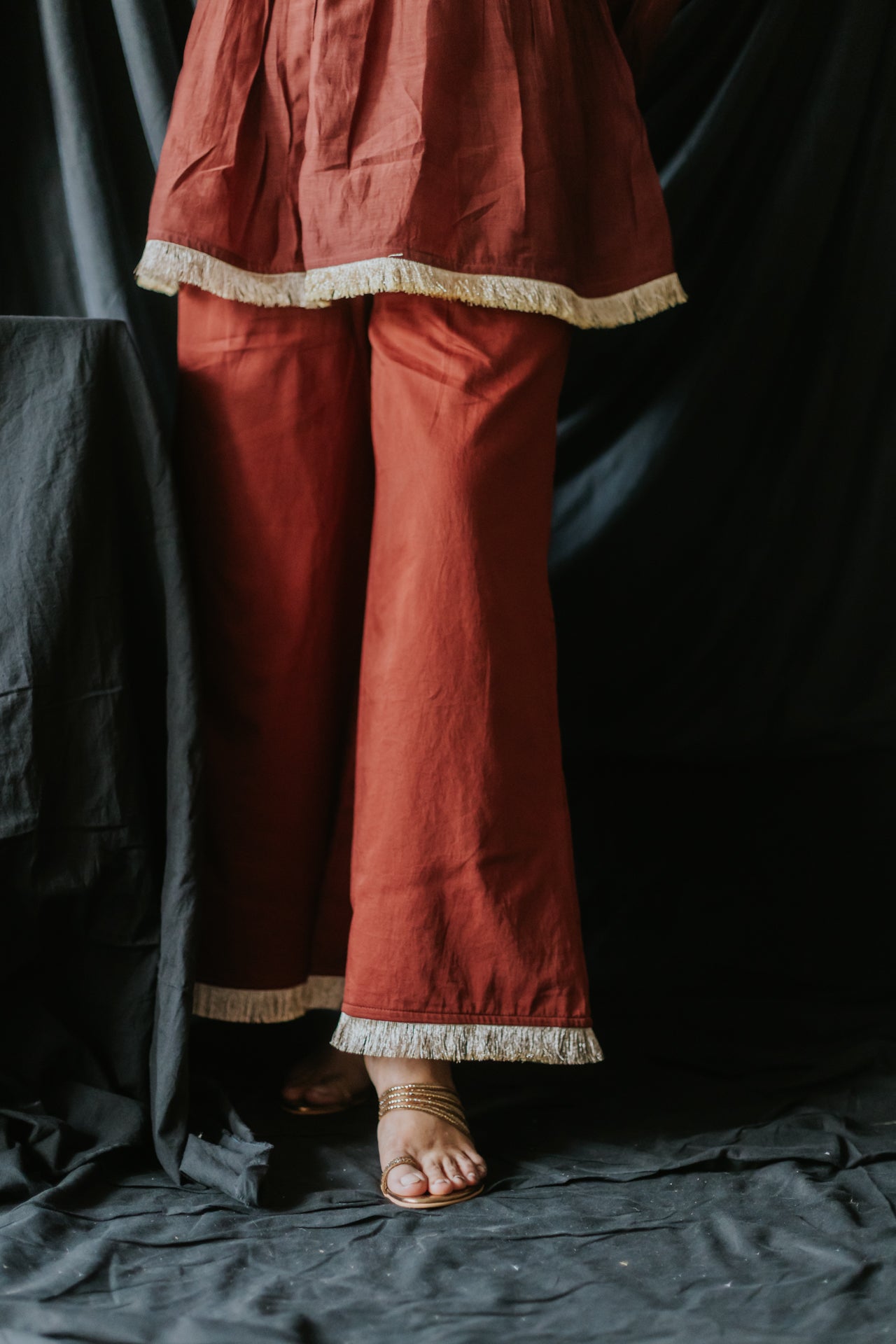 Rust Sharara Cord Set