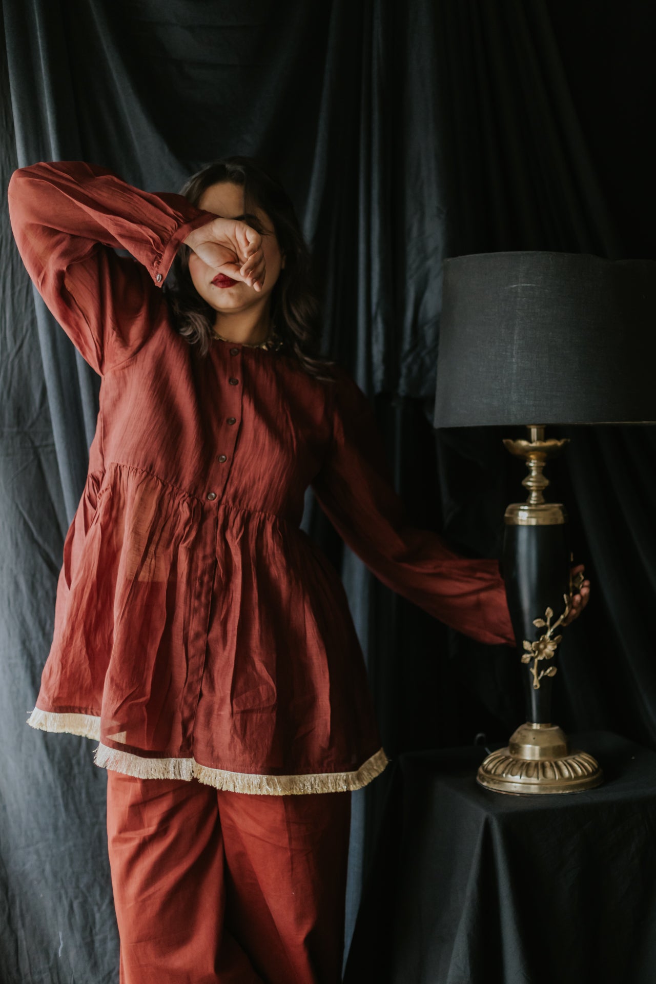 Rust Sharara Cord Set