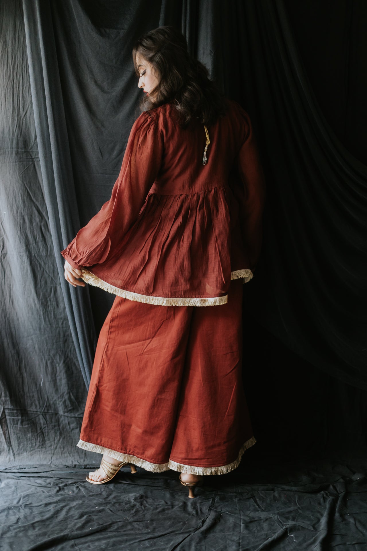 Rust Sharara Cord Set