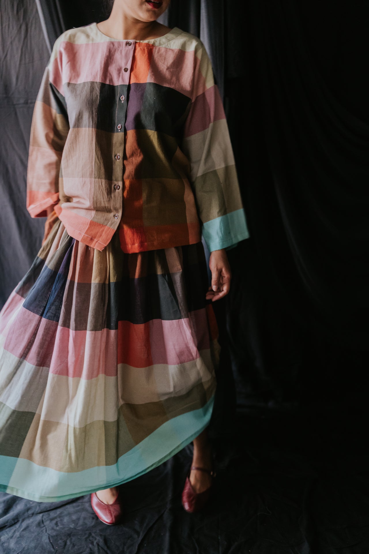 Multicolor Linen Check Shirt