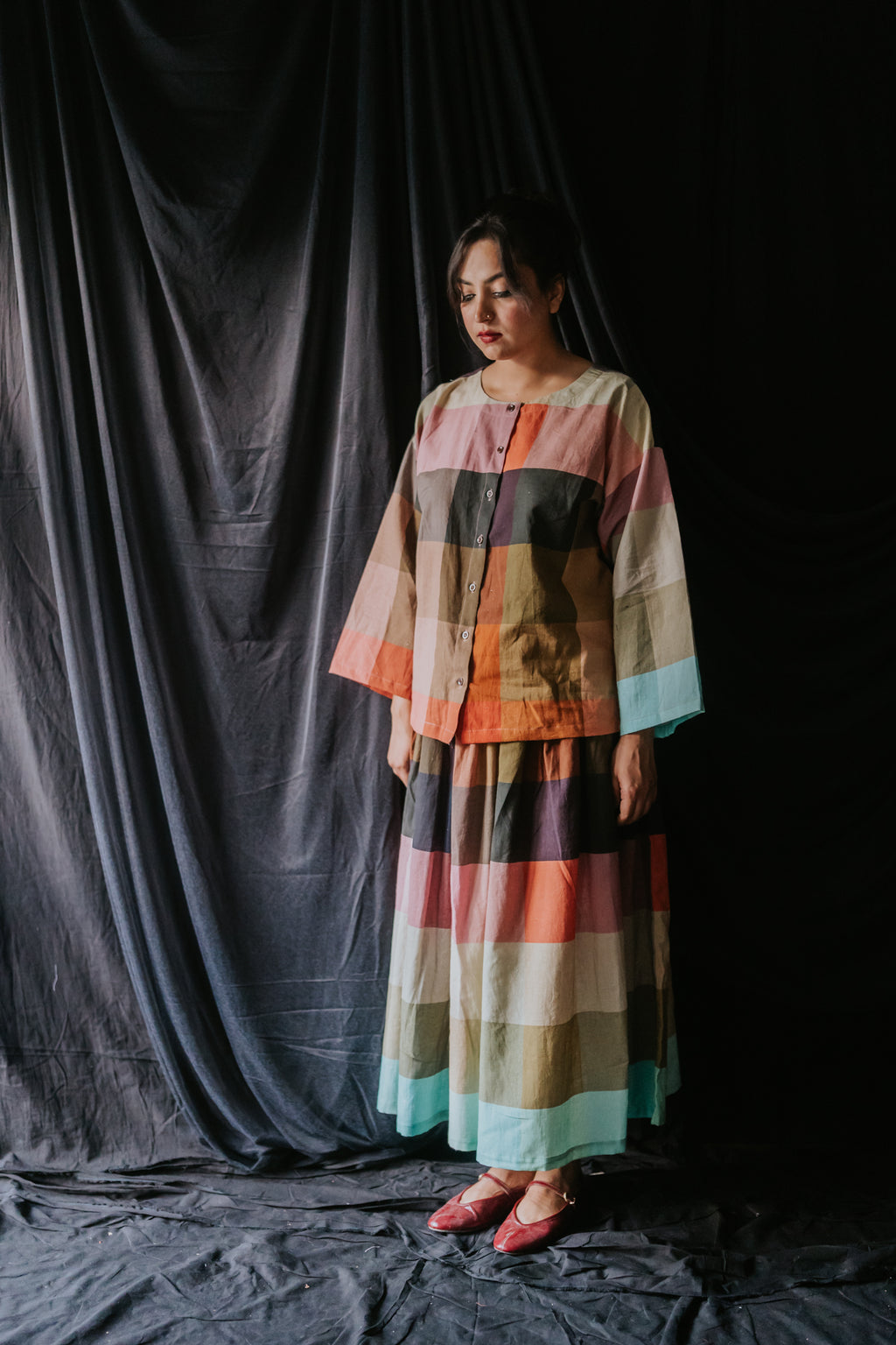 Multicolor Linen Check Shirt
