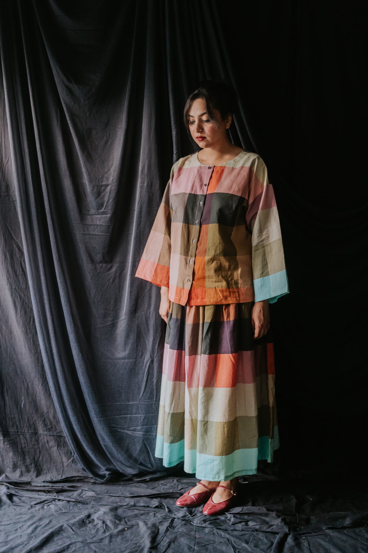 Multicolor Linen Check Shirt