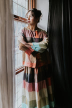 Multicolor Linen Check Cord Set