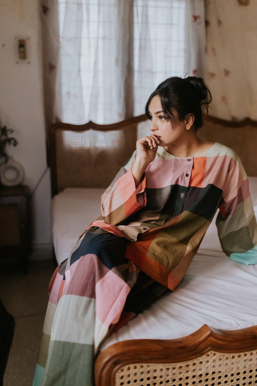 Multicolor Linen Check Shirt