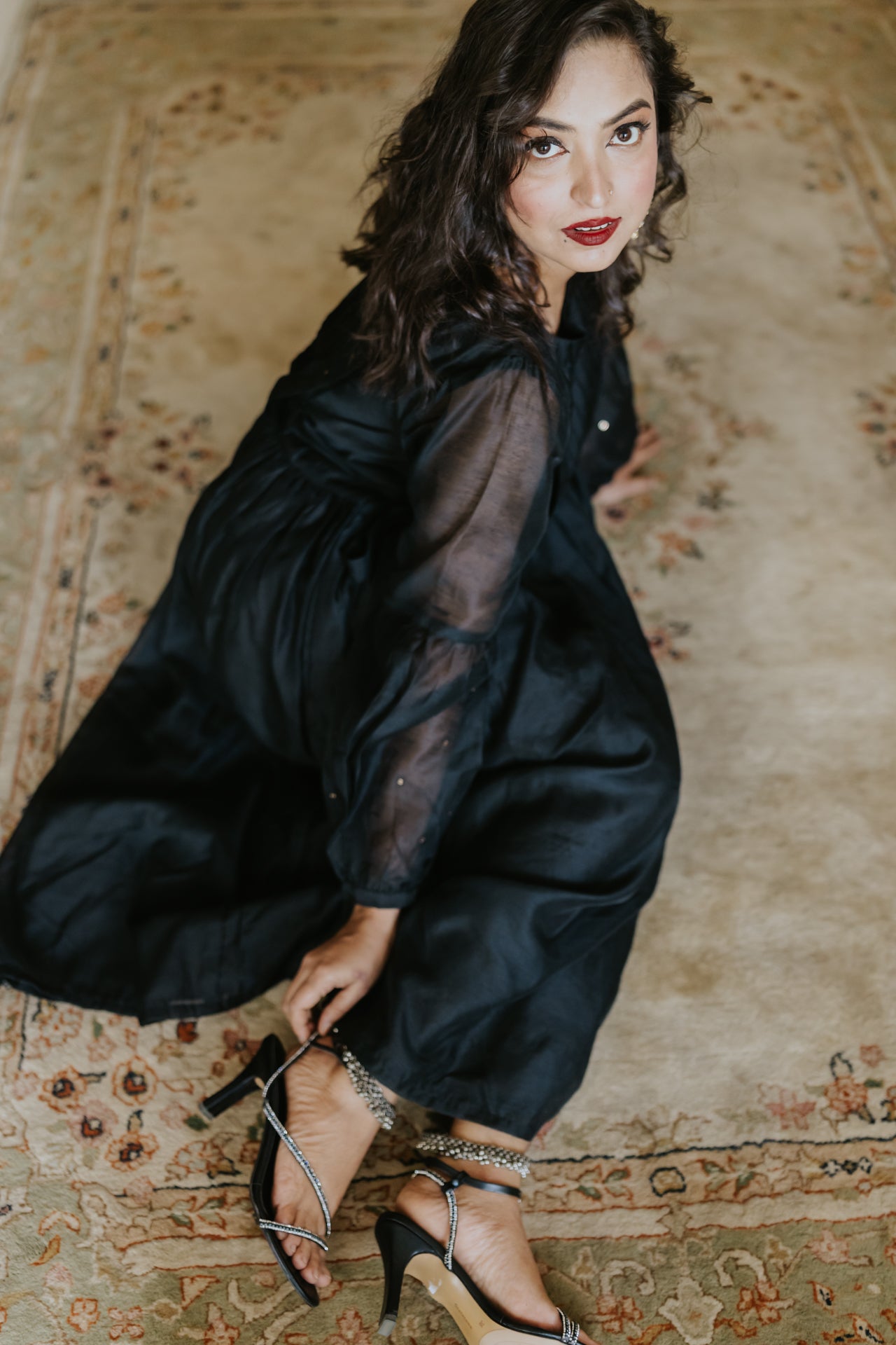 Black Chanderi Sitara Dress