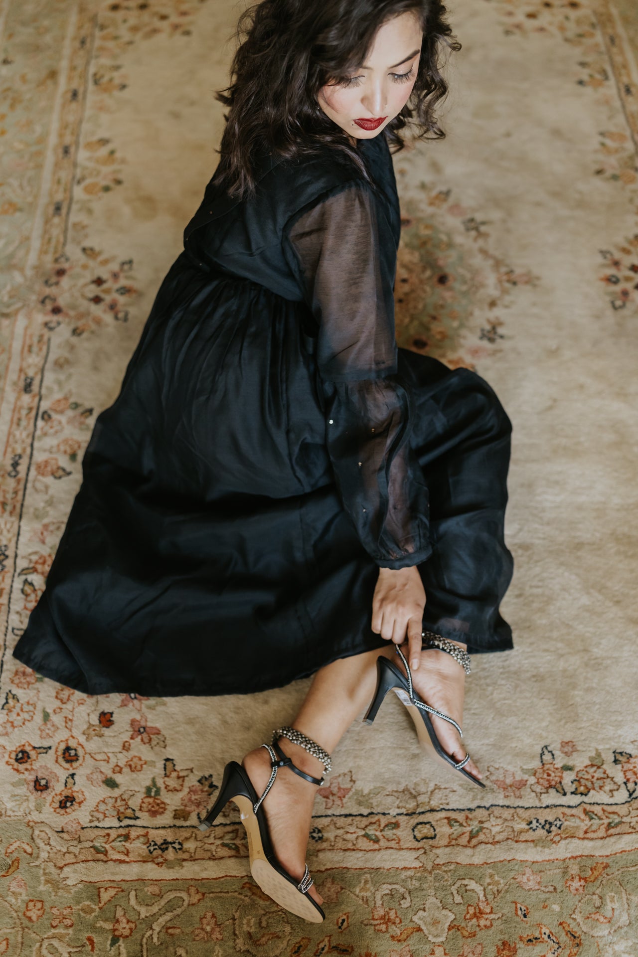 Black Chanderi Sitara Dress