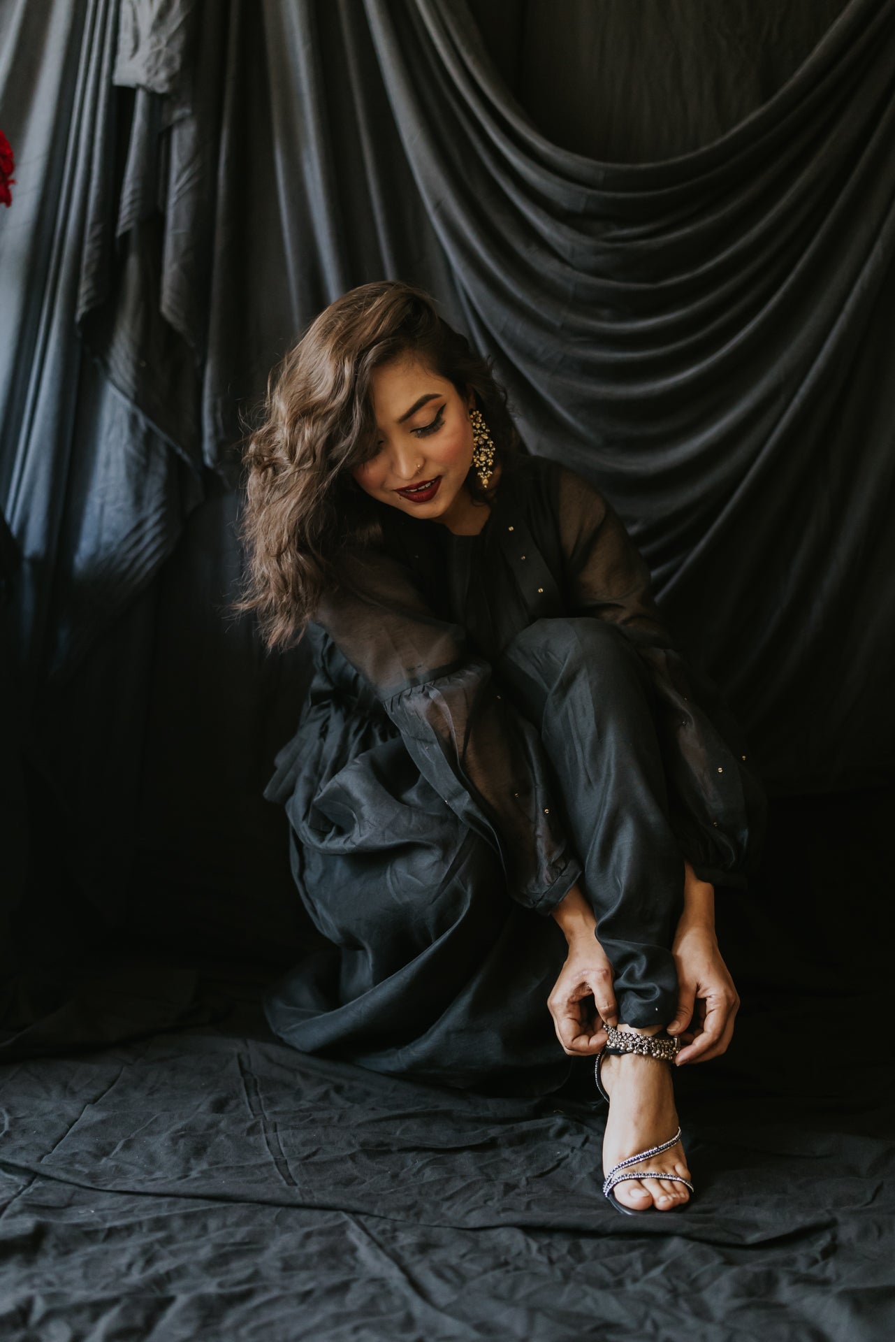 Black Chanderi Sitara Dress