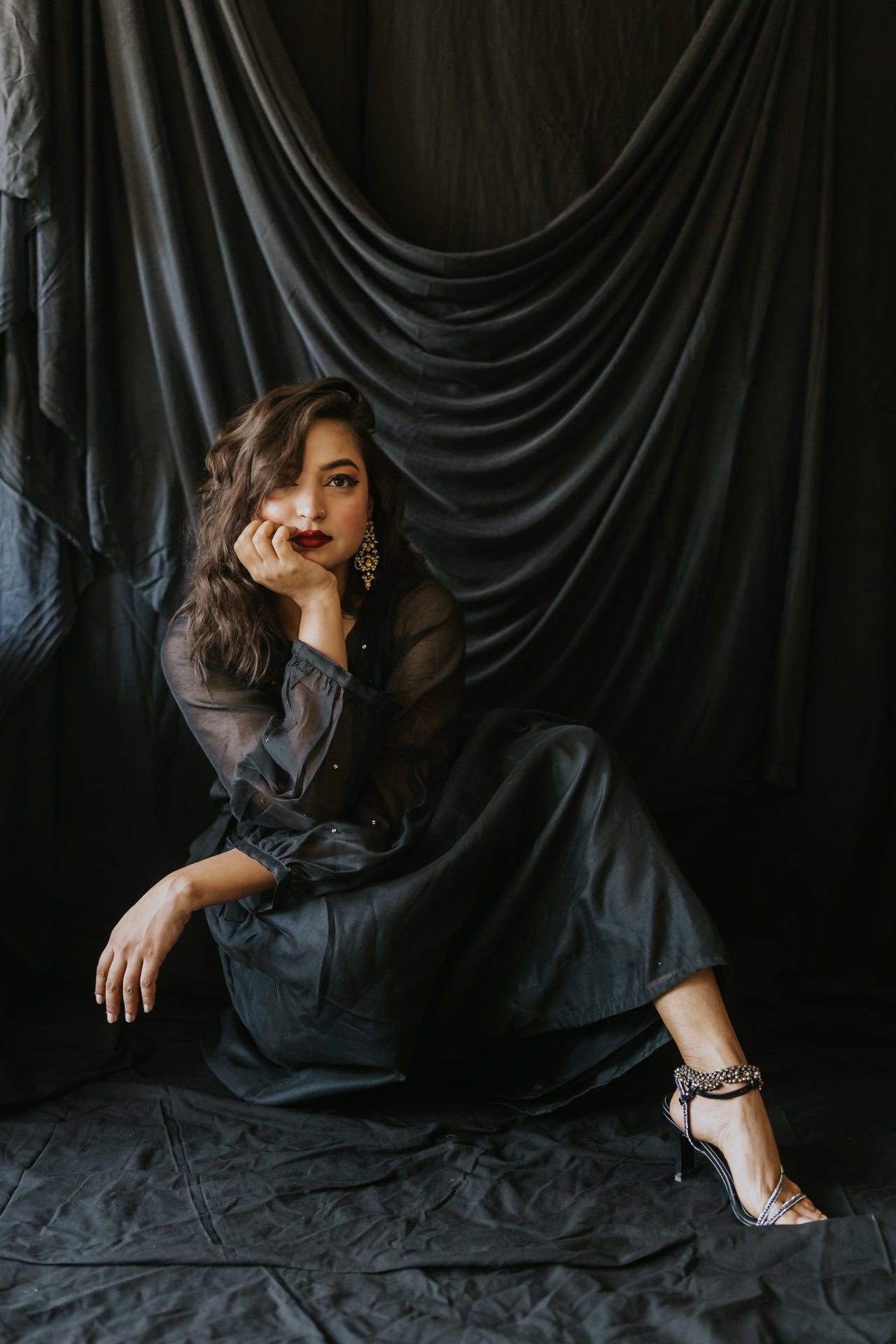 Black Chanderi Sitara Dress