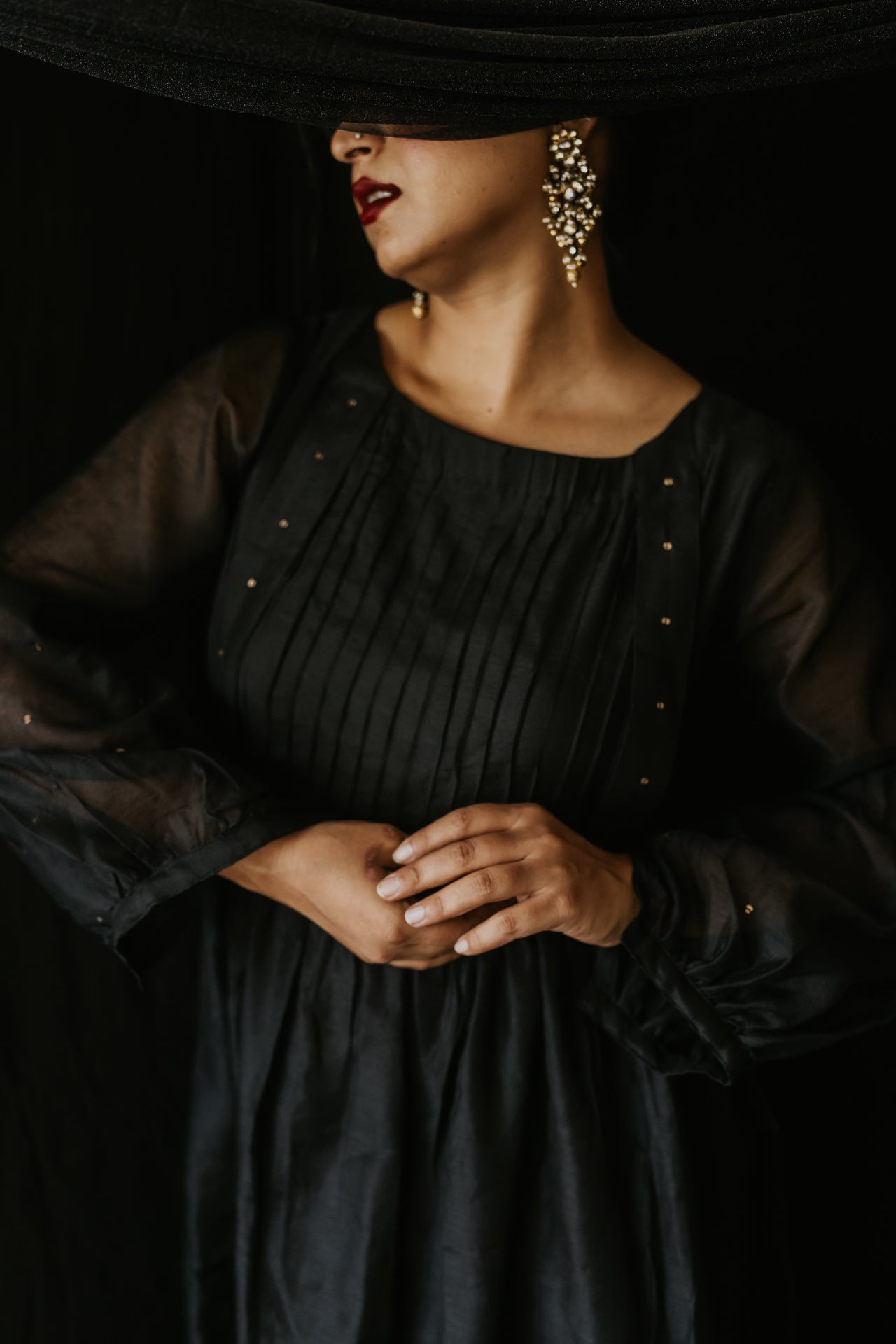 Black Chanderi Sitara Dress