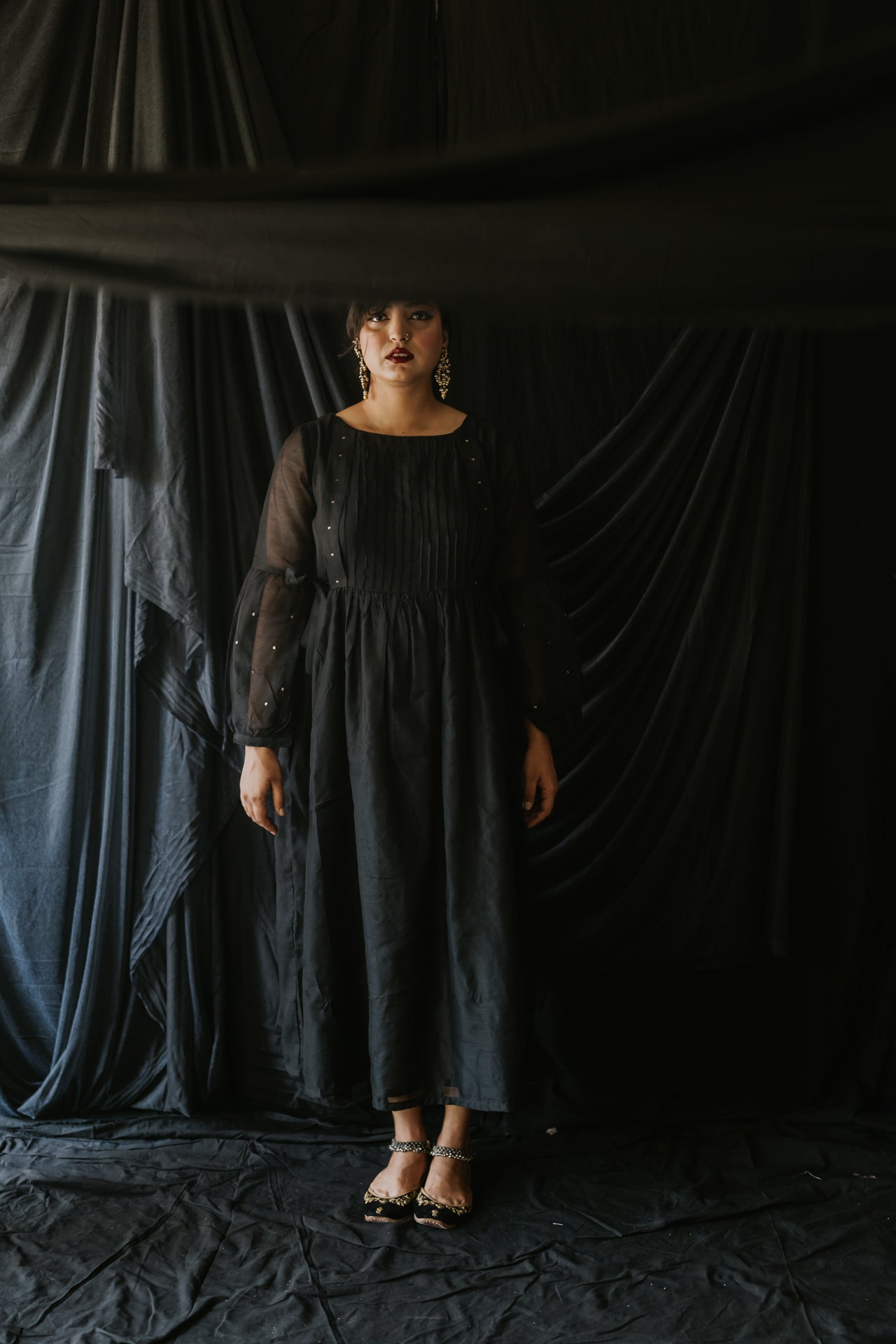 Black Chanderi Sitara Dress