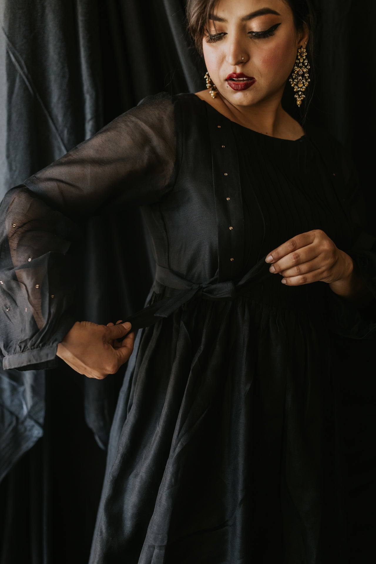 Black Chanderi Sitara Dress