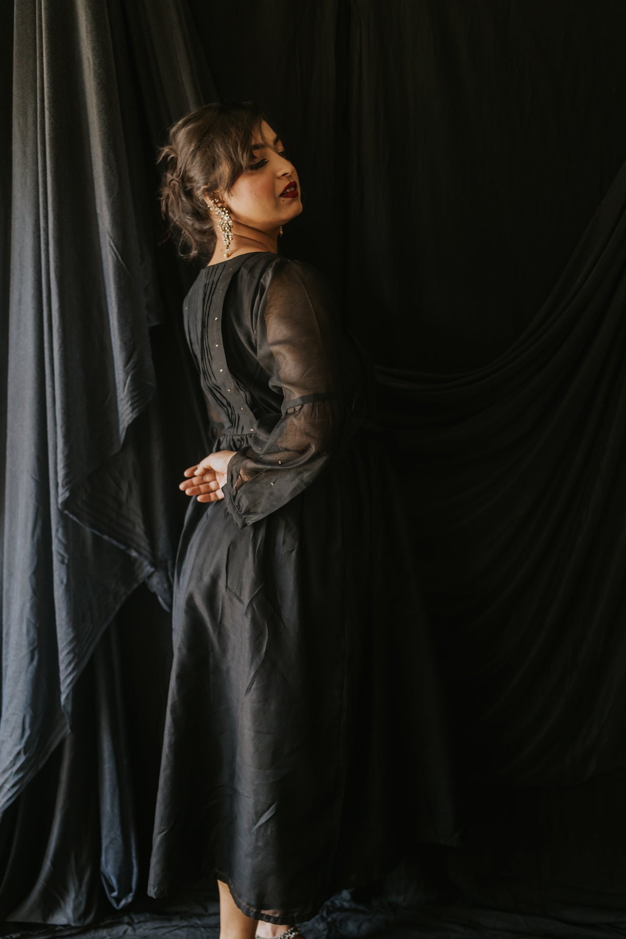 Black Chanderi Sitara Dress