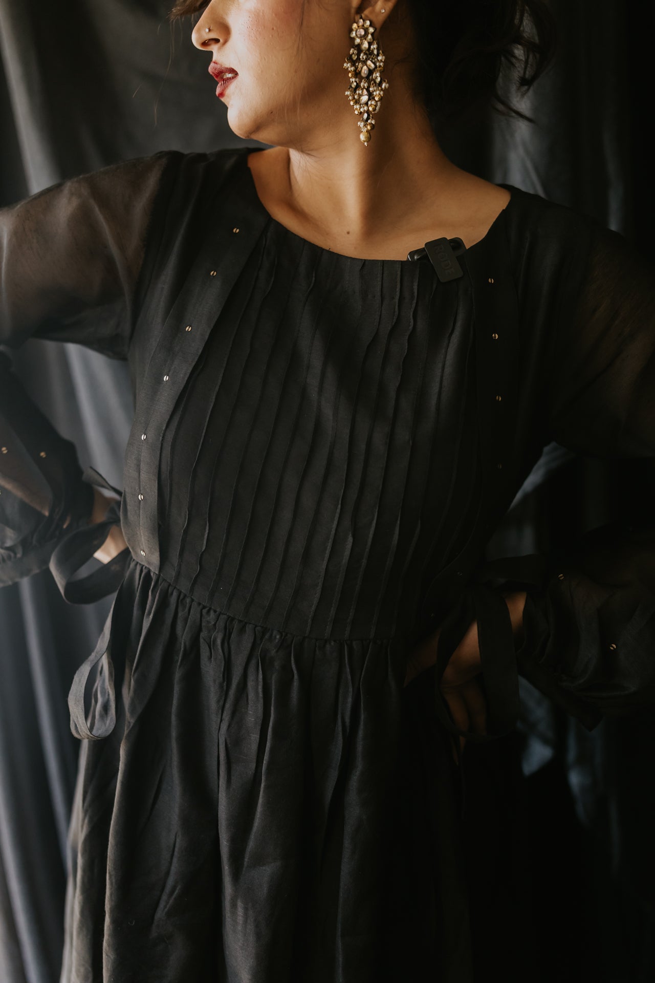 Black Chanderi Sitara Dress