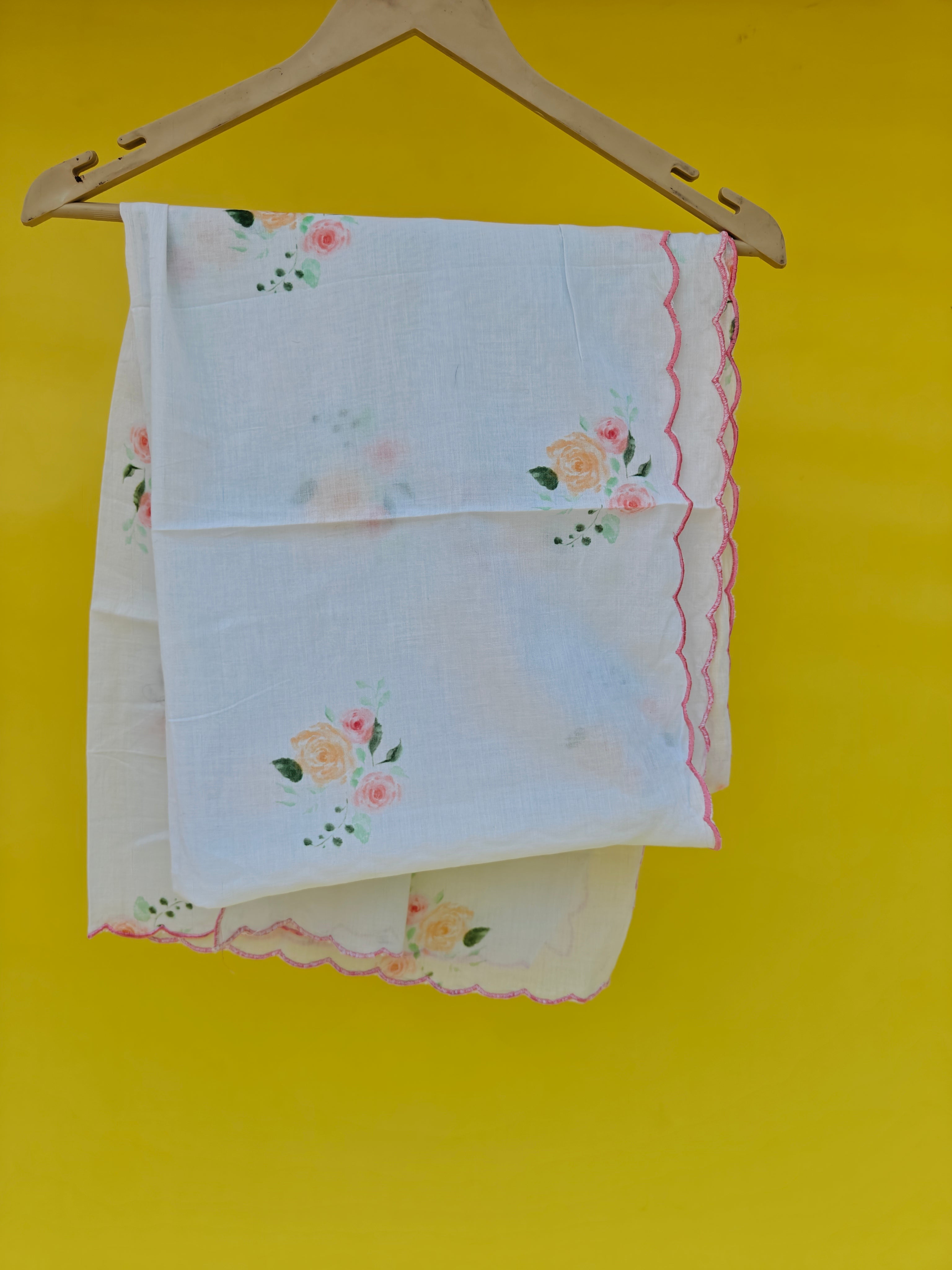 Rose Garden Flower Hand-painted Stole