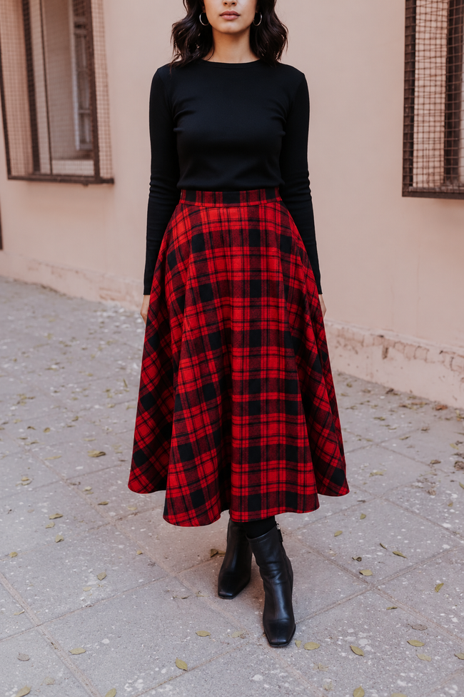 Mulberry Wool Skirt Hover Image