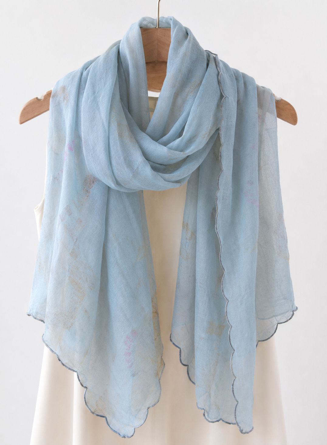 Blue Bloom Flower-Dyed Stole