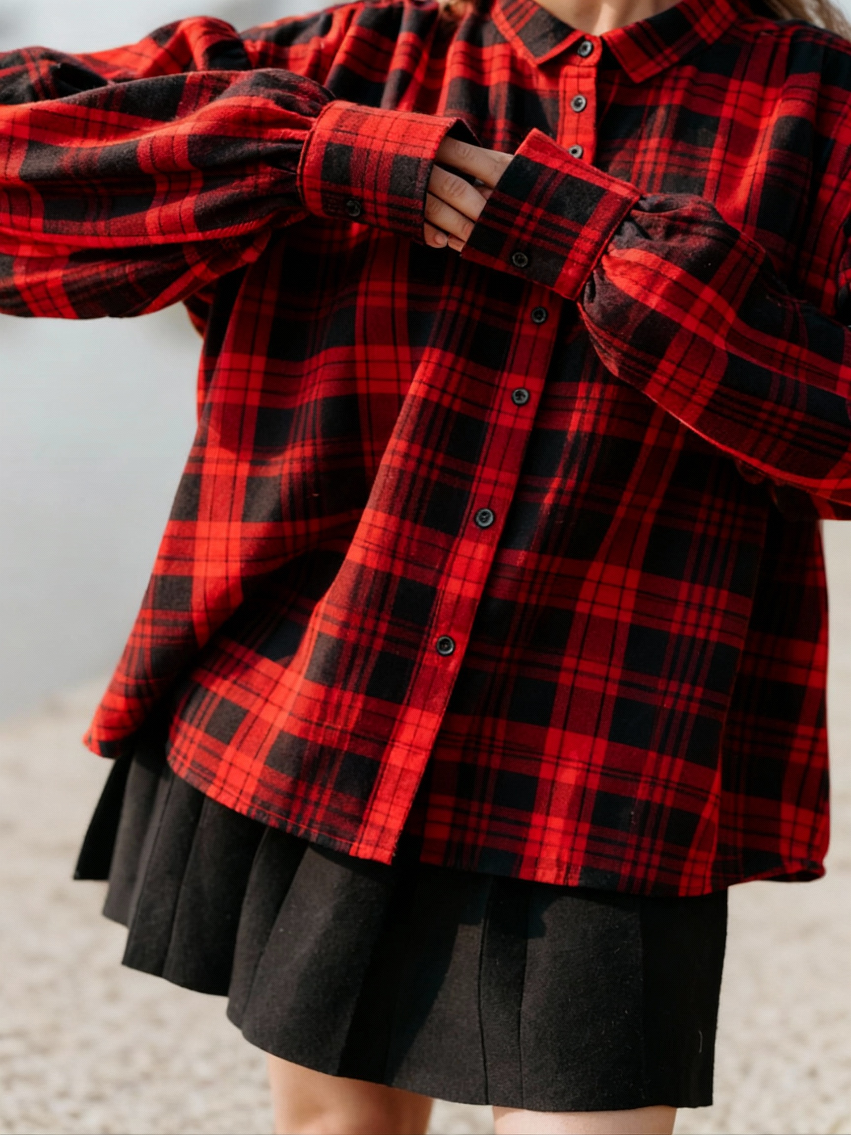 Mulberry Gathered Shoulder Wool Shirt