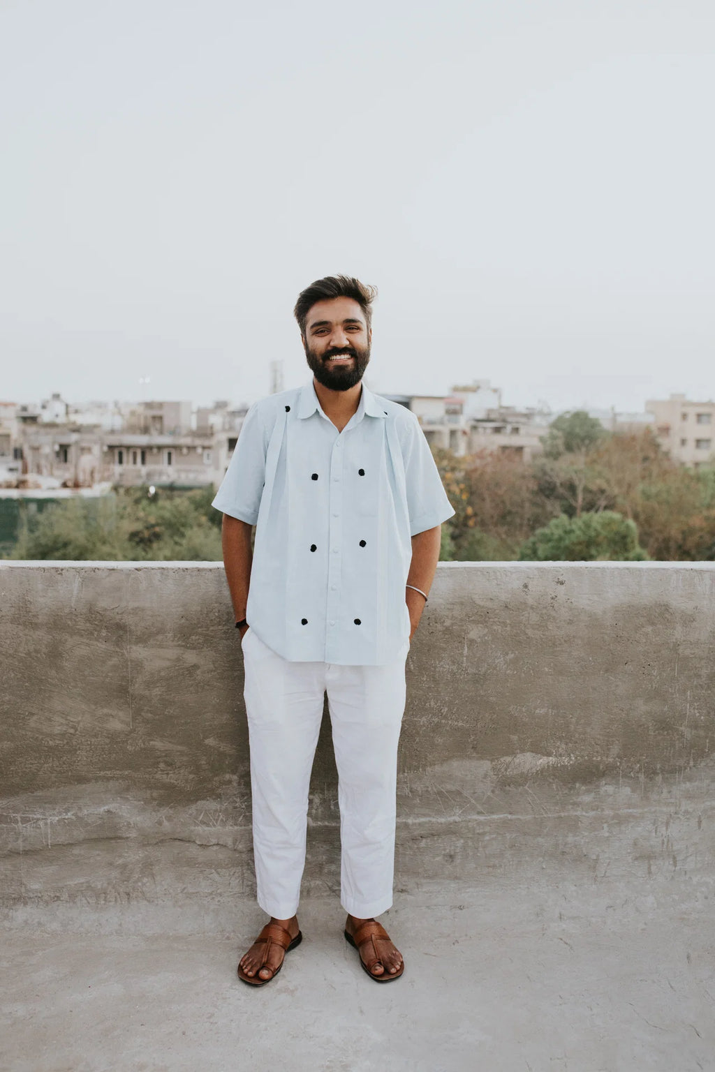 Black Knots on Blue Shirt