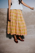 Meadow Plaid Scallop Skirt