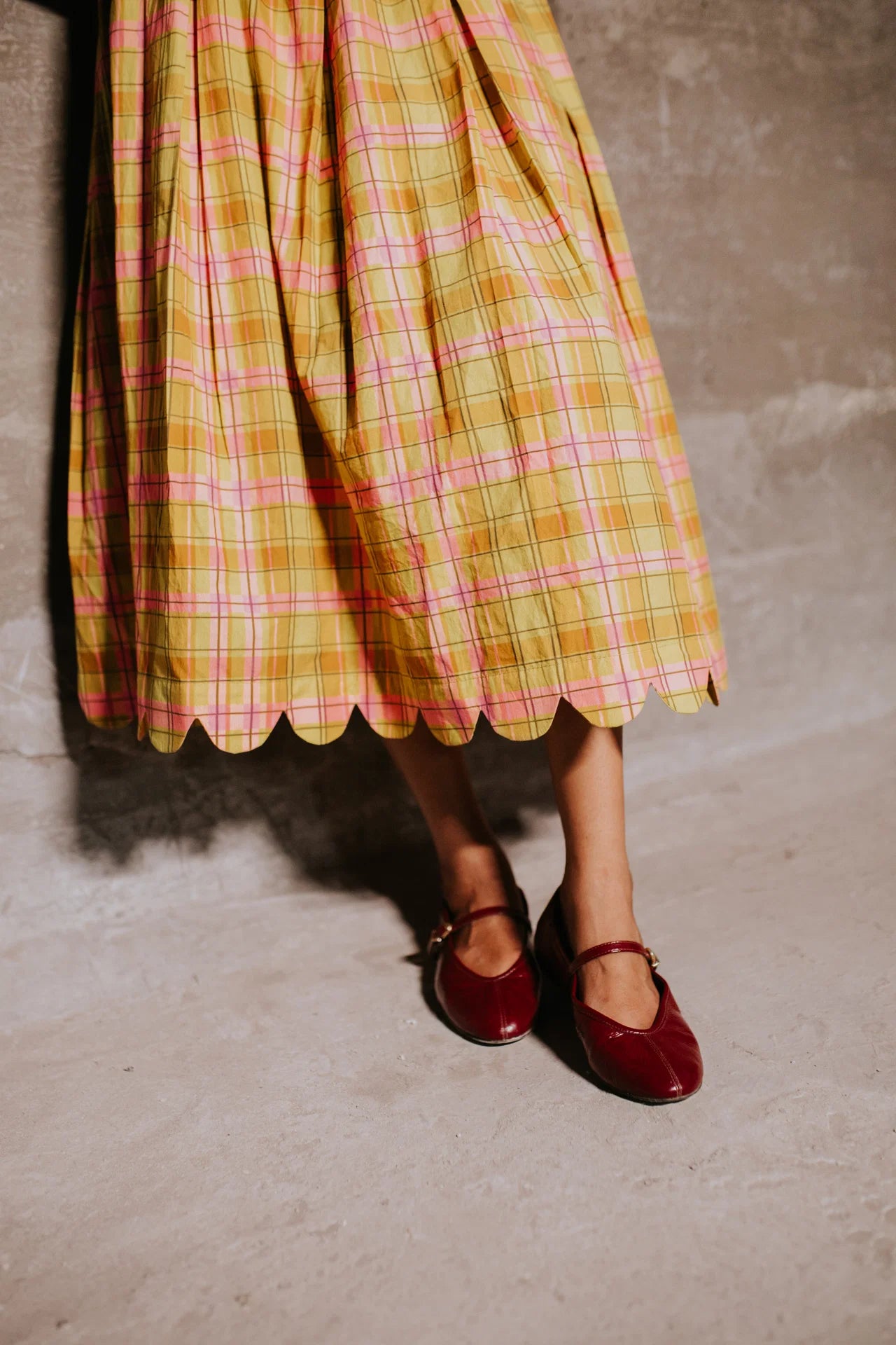 Meadow Plaid Scallop Skirt