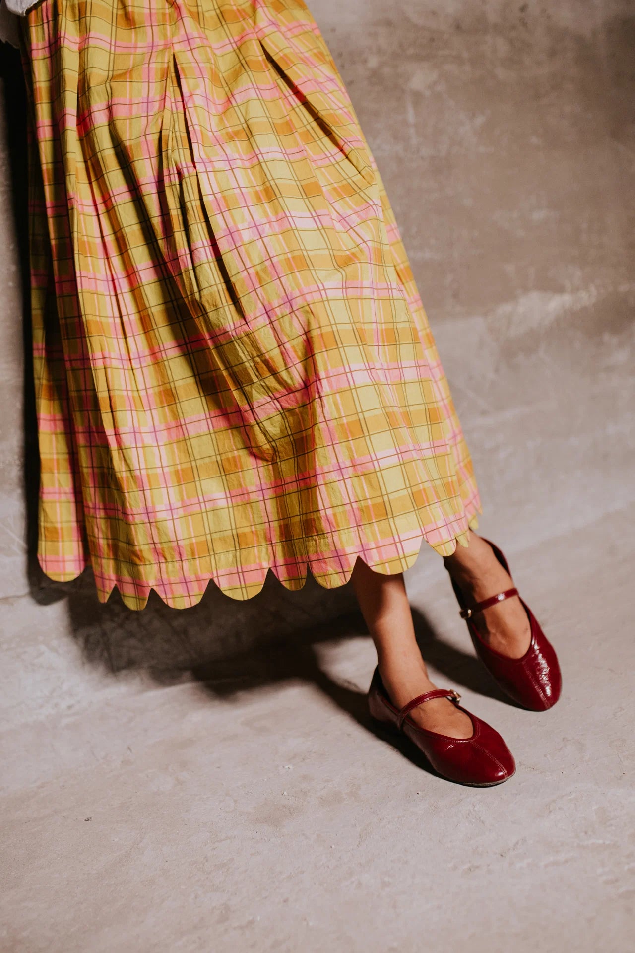 Meadow Plaid Scallop Skirt