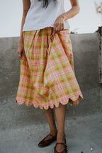 Meadow Plaid Scallop Skirt