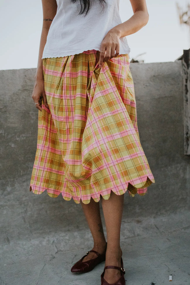Meadow Plaid Scallop Skirt Main Image