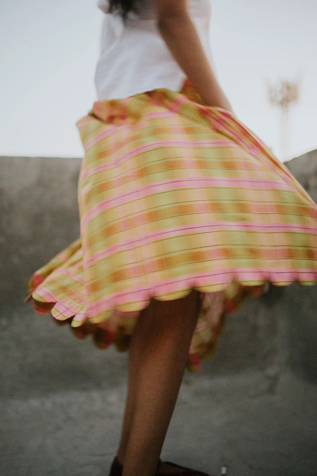 Meadow Plaid Scallop Skirt