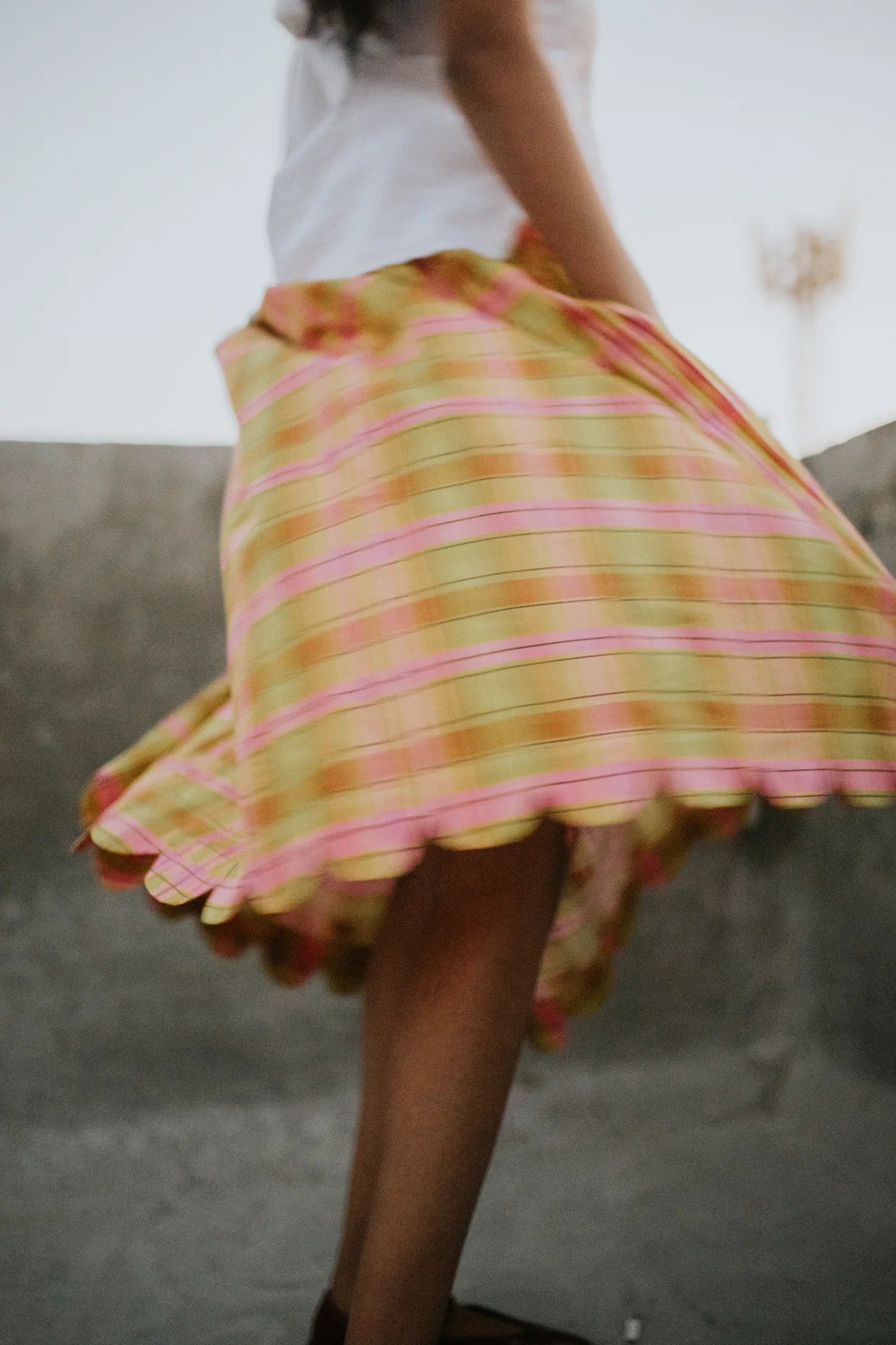 Meadow Plaid Scallop Skirt