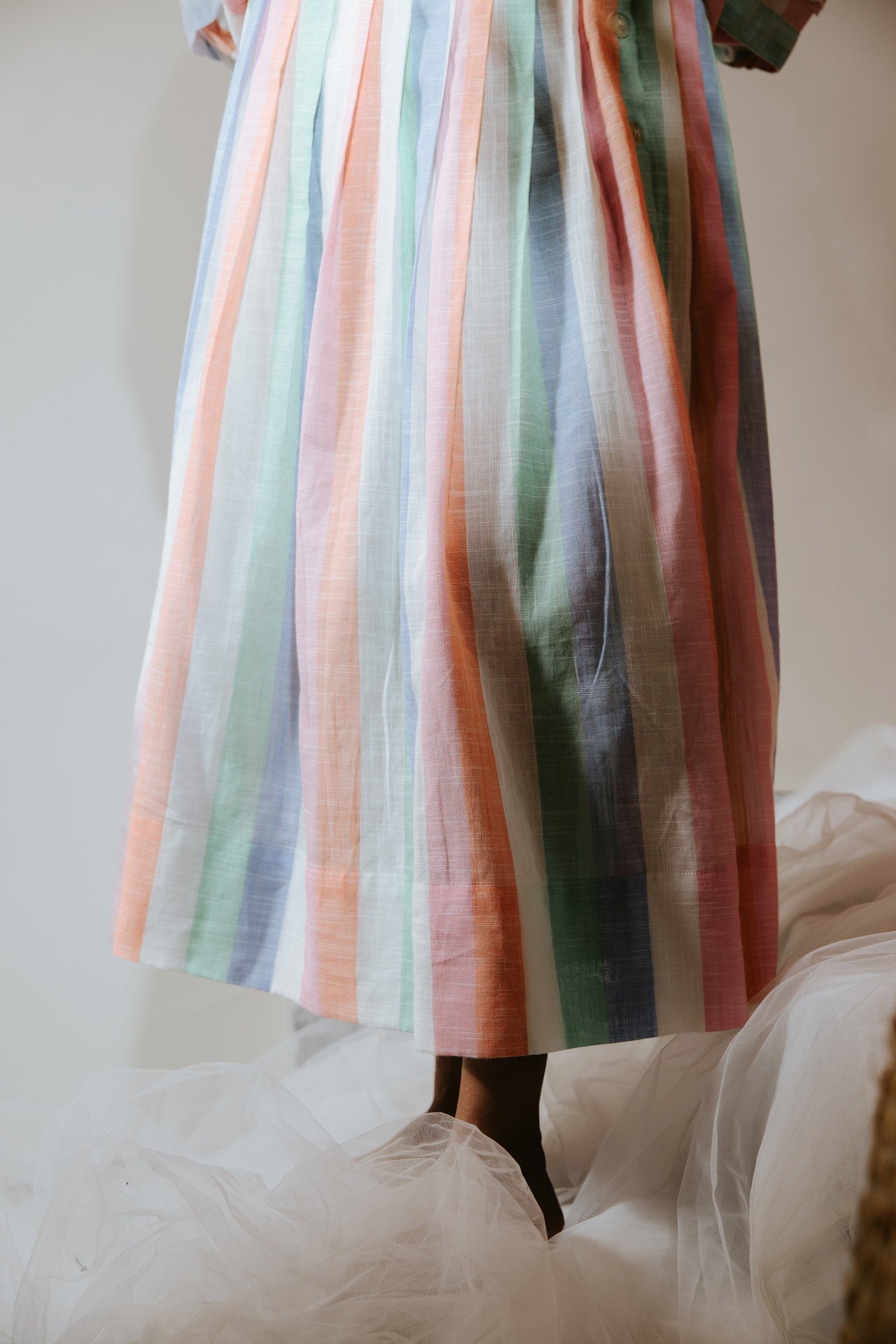 She Wore Pastel Rainbow Skirt