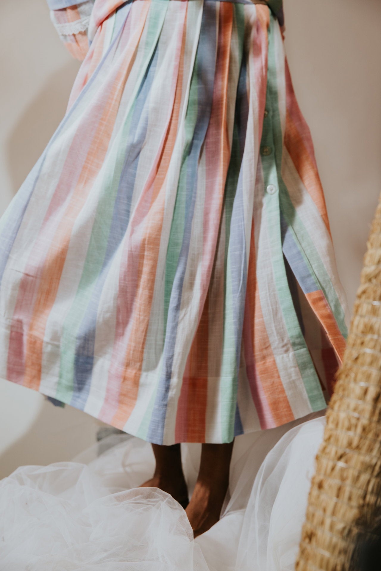 She Wore Pastel Rainbow Skirt