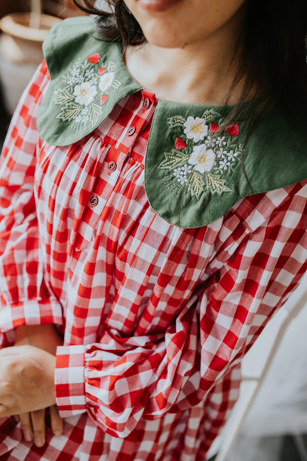 Strawberry Gingham Dress