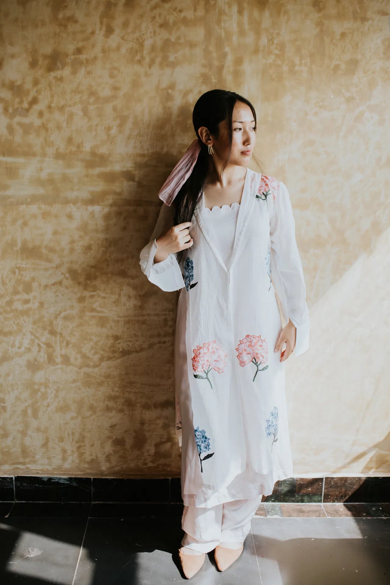 A Garden Stitched in Hydrangeas Kurta Dress