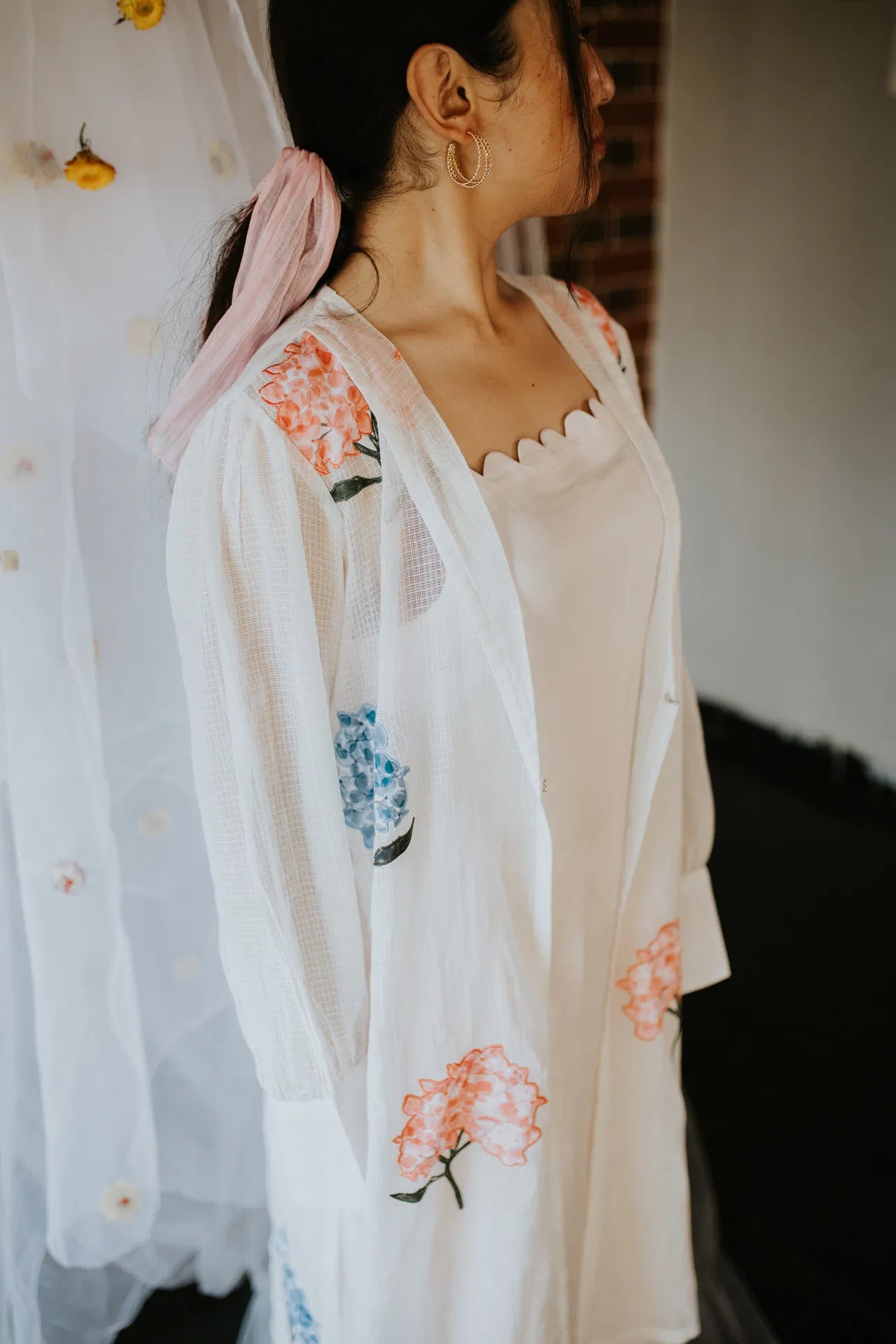 A Garden Stitched in Hydrangeas Kurta Dress