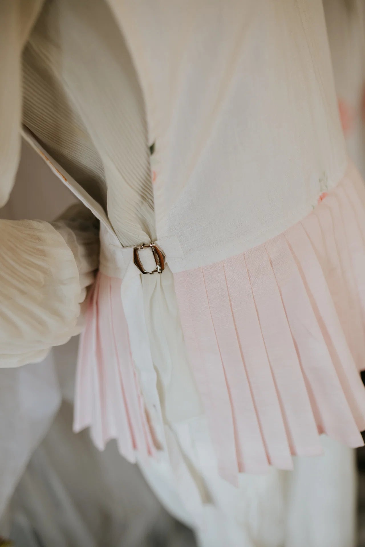 Blush Pleat Bloom Overlay Top